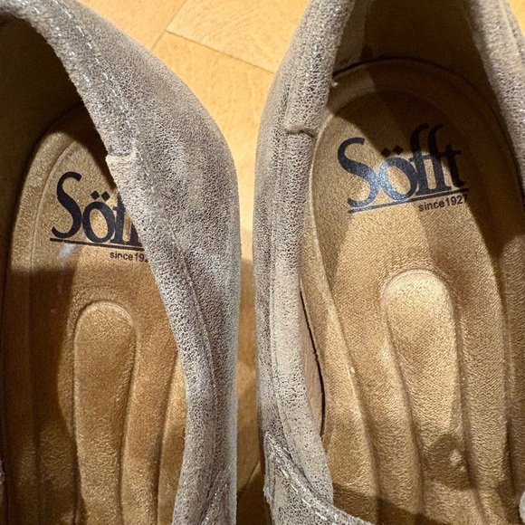 Sofft Natara Mary Jane heel pumps shoes 7.5 metallic taupe suede - Picture 3 of 9